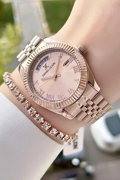 Daniel Klein DKISTE181 Rose Renk  Takvimli Kadın Kol Saati ve Bileklik ürün görseli 1