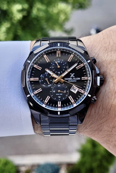 Daniel Klein DKISTE195 Siyah Renk İç Göstergeleri Aktif Fonksiyonlu Erkek Kol Saati - Resim 2