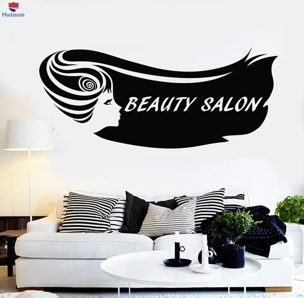 Dekorasyon Duvar Sticker Güzellik Salonu Saç Kadın Kız Berber Stilist Çıkartmalar Benzersiz Hediyelik