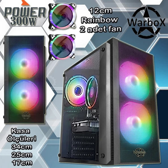 WarboX Hulk Xeon X5650 3.10ghz 48gb Ram 512gb Ssd R7 240-4gb E.kartı 24" Monitör Gaming Bilgisayar - 2