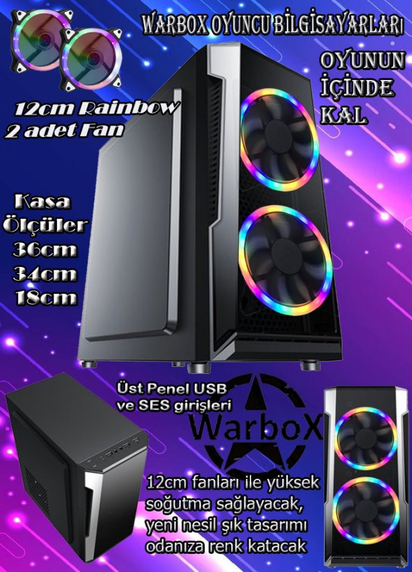 WarboX Kaptan Xeon X5650 64gb Ram 512gb Ssd Rx 580-8gb E.kartı 24" Monitör Gaming Bilgisayar - 2