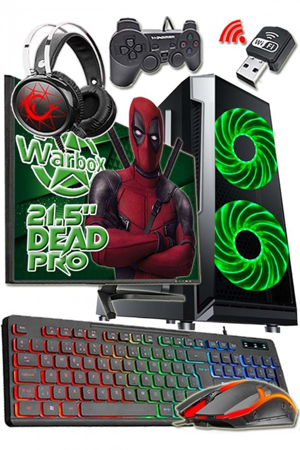 WARBOX Dead Pro i5 650 8gb Ram 128gb Ssd  R5 230-2gb E.Kartı 21.5" FHD Monitör