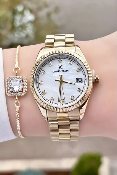 Daniel Klein DKISTE445 Marka Takvimli Bayan Kol Saati Bileklik Hediyeli - Resim 3
