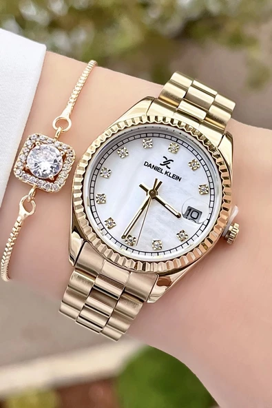 Daniel Klein DKISTE445 Marka Takvimli Bayan Kol Saati Bileklik Hediyeli - Resim 2