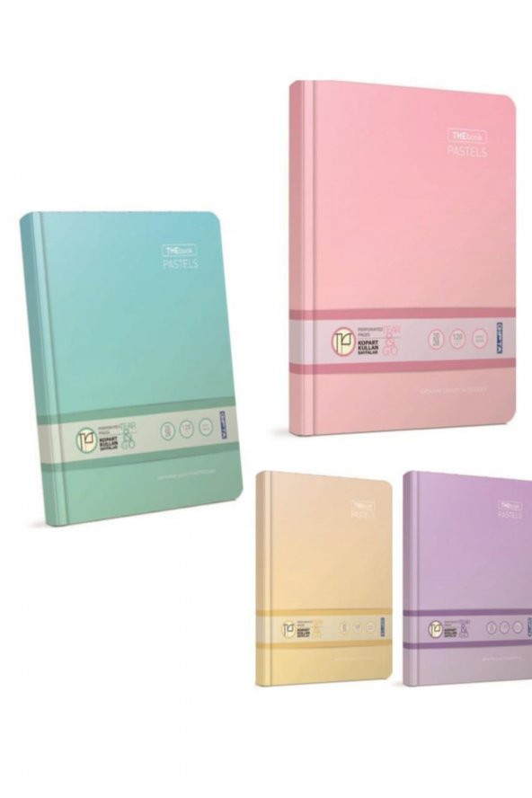 Thebook Pastels İp Dikişli Sert Kapak 20x28cm 120 Yaprak Kareli Defter 3-3303000-2011