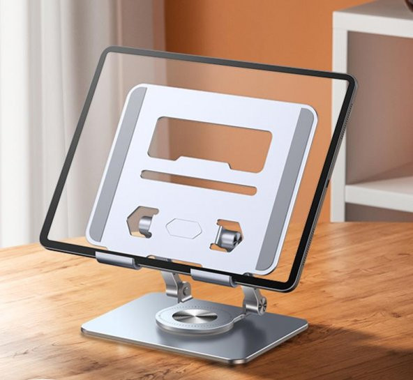 Coofbe 360 Derece Dönebilen Yükseklik Ayarlı Çelik Alaşım Laptop Standı Bilgisayar Standı Masası Kaymaz Pad