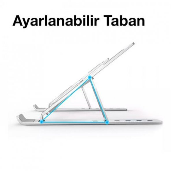 Coofbe Alüminyum 6 Farklı Yükseklik Ayarlı Taşınabilir Laptop Standı Tablet Notebook Standı Kaymaz Pad - 6