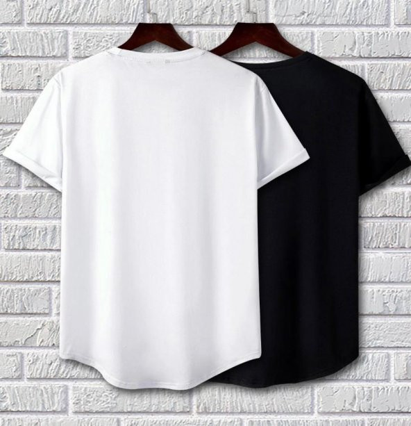 NO 601  2Lİ  Basic Slim Fit Oval Kesim Cepsiz Bisiklet Yaka T-shirt - 2