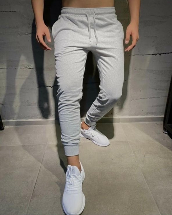NO 601   Yazlık İnce İthal Kumaş Jogger Eşofman Altı , Ribana Paça, Orta Bel Comfort Kumaş - 3