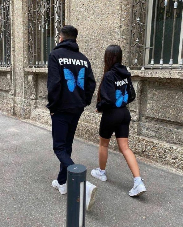 NO 601  PRİVATE BASKILI UNİSEX KAPŞONLU SWEAT - 2
