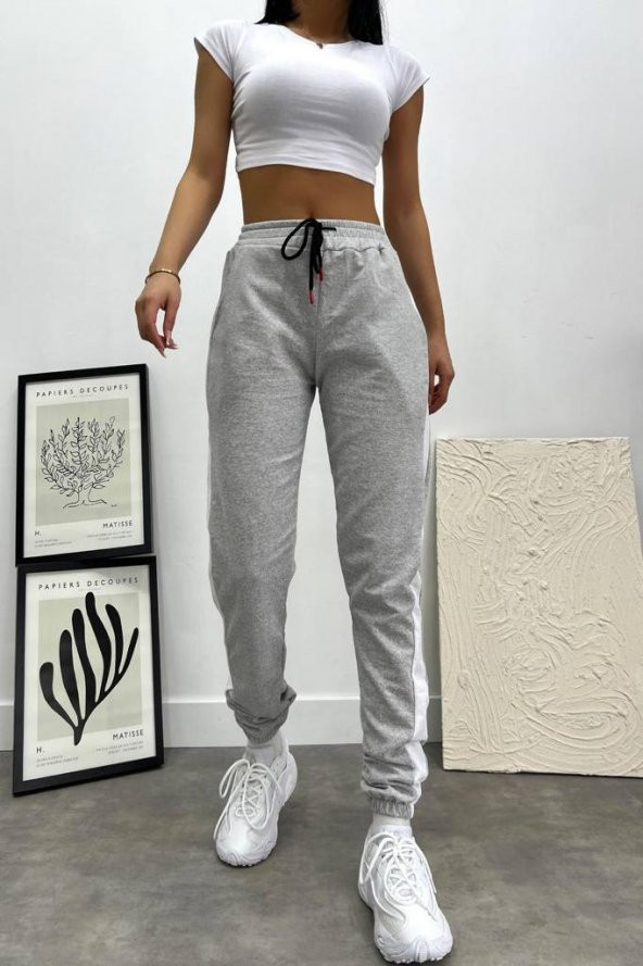 NO 601  KADIN Yazlık İnce İthal Kumaş Jogger Eşofman Altı , Lastik Paça, Yüksek Bel Comfort Kumaş - 2