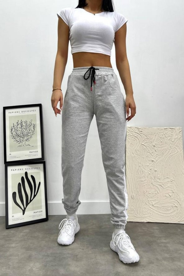 NO 601  KADIN Yazlık İnce İthal Kumaş Jogger Eşofman Altı , Lastik Paça, Yüksek Bel Comfort Kumaş - 4