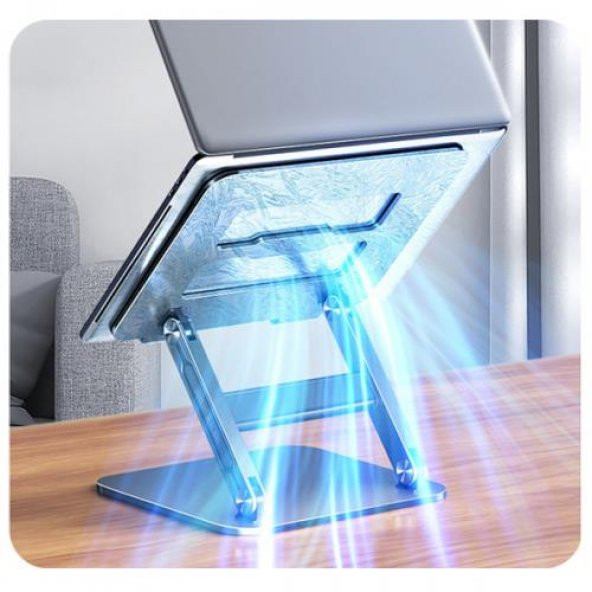 Coofbe Alüminyum Katlanabilir Taşınabilir Yükseklik Ayarlı Notebook Standı Tablet Standı Masası - 6