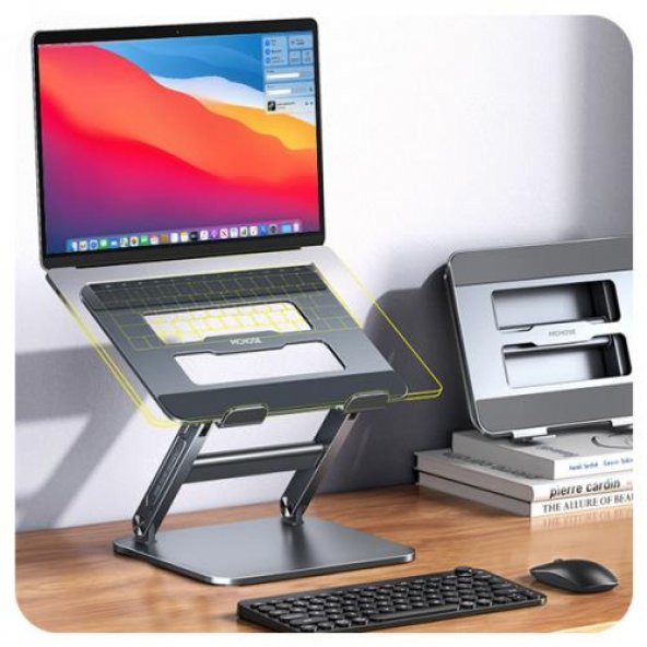 Coofbe Alüminyum Katlanabilir Taşınabilir Yükseklik Ayarlı Notebook Standı Tablet Standı Masası - 12
