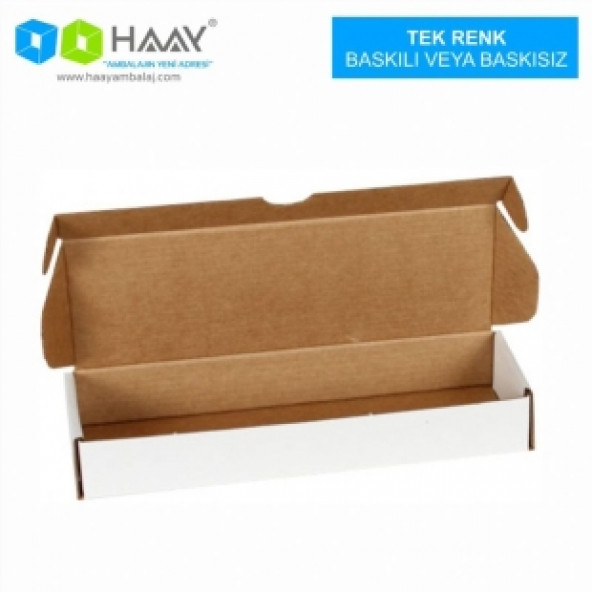 HAAY AMBALAJ 24x8x3,5 Cm Beyaz E-ticaret Kargo Kutusu (50 Adet) - 2