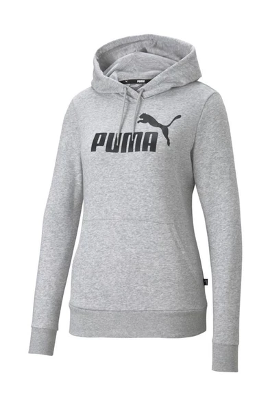 Puma ESS Logo Hoodie Kadın Sweatshirt Gri XS-XL - 4