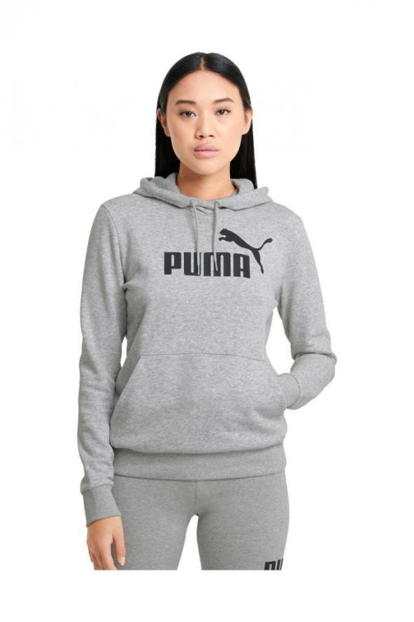 Puma ESS Logo Hoodie Kadın Sweatshirt Gri XS-XL