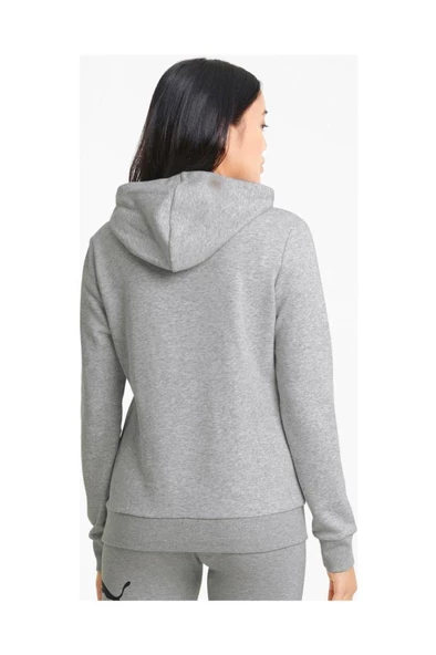 Puma ESS Logo Hoodie Kadın Sweatshirt Gri XS-XL - 2