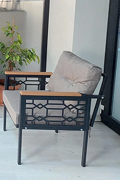 adımshops Adımshos tekli Lazer Balkon-Bahçe-Ofis-Kafe Çay Seti Koltuk Oturma Takımı-Oturma Grubu - Resim 2