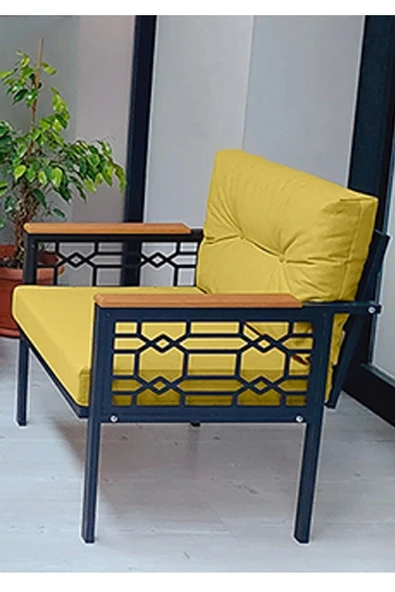 adımshops Adımshos tekli Lazer Balkon-Bahçe-Ofis-Kafe Çay Seti Koltuk Oturma Takımı-Oturma Grubu