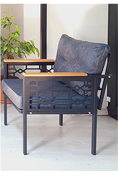 adımshops Adımshos tekli Lazer Balkon-Bahçe-Ofis-Kafe Çay Seti Koltuk Oturma Takımı-Oturma Grubu - Resim 2