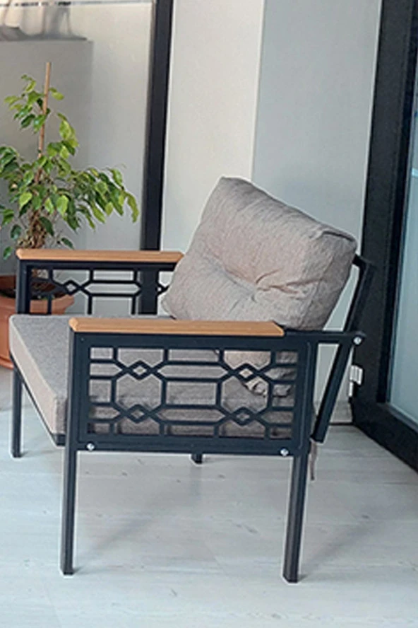 adımshops Adımshos tekli Lazer Balkon-Bahçe-Ofis-Kafe Çay Seti Koltuk Oturma Takımı-Oturma Grubu