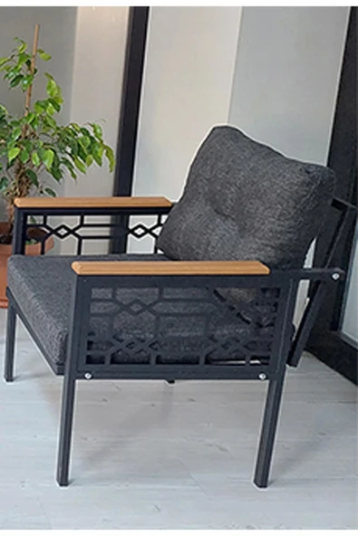 adımshops Adımshos tekli Lazer Balkon-Bahçe-Ofis-Kafe Çay Seti Koltuk Oturma Takımı-Oturma Grubu - 2