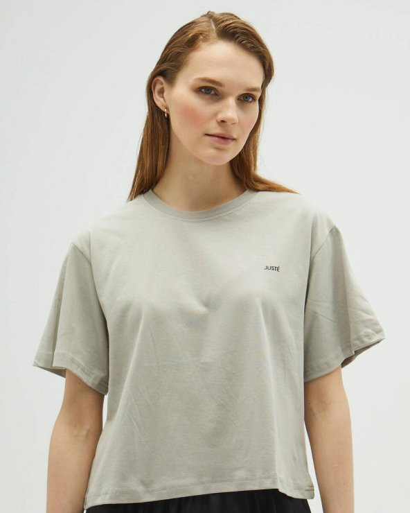 Gri Oversize Crop T-shirt