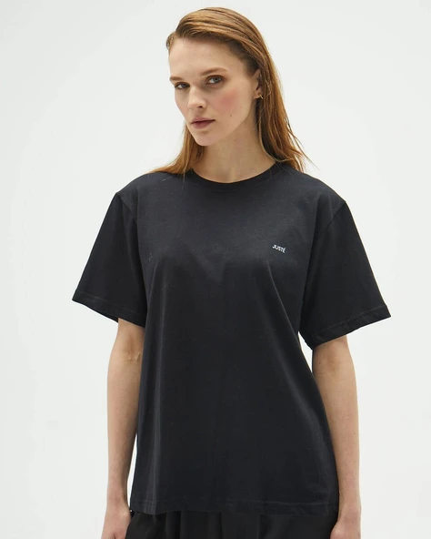 Siyah Oversize Uzun Unisex T-shirt - 2