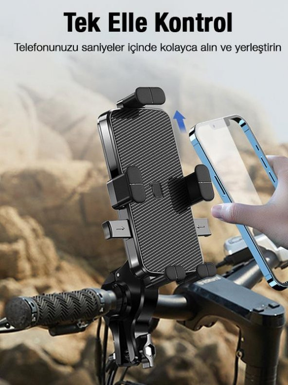 Coofbe Sarsıntı Önleyici Otomatik Kilitli Gidon Motosiklet Tutucu Bisiklet Tutucu Scooter Tutucu Yatay Dikey - 5