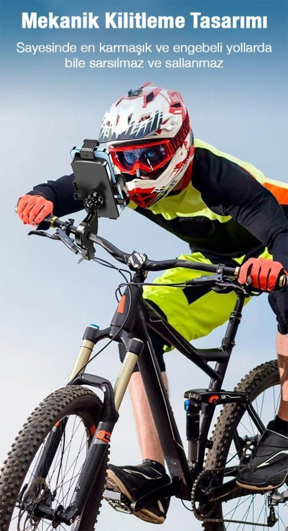 Coofbe Sarsıntı Önleyici Otomatik Kilitli Gidon Motosiklet Tutucu Bisiklet Tutucu Scooter Tutucu Yatay Dikey - 7