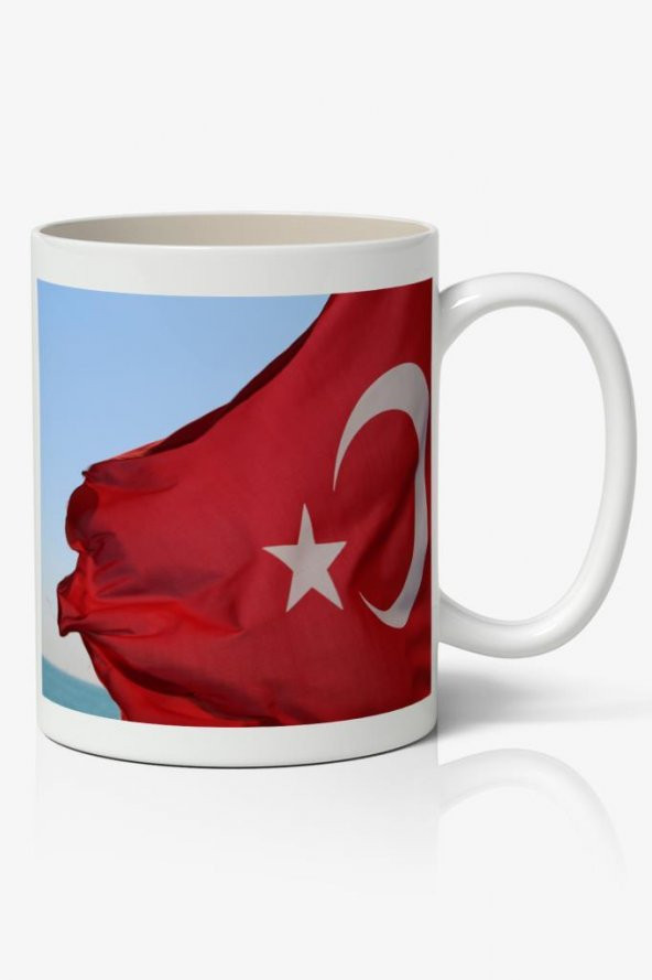 Türk Bayrağı Baskılı Kupa Bardak Baskılı Kahve Kupa Bardak
