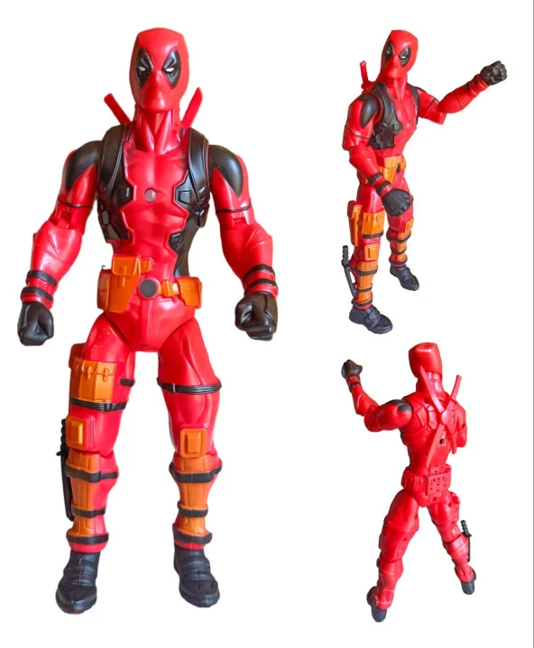 Deadpool Figürü Ayakları ve Kolları Hareketli Işıklı Sesli 25cm. Oyuncak Deadpool Figürü