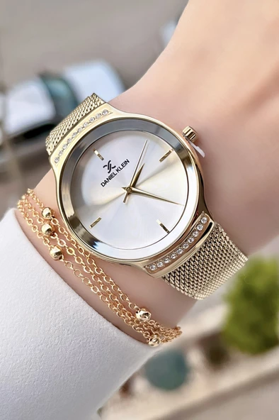 Daniel Klein DKISTE385 Gold Renk Kadın Kol Saati Ve Bileklik - 3