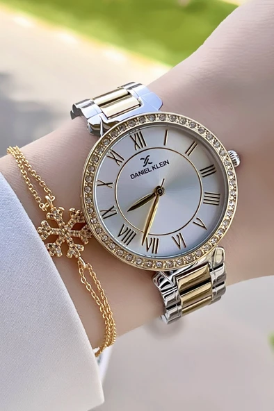 Daniel Klein DK3ISTE458 Sarı Gümüş Renk Kadın Kol Saati ve Bileklik ürün görseli 1