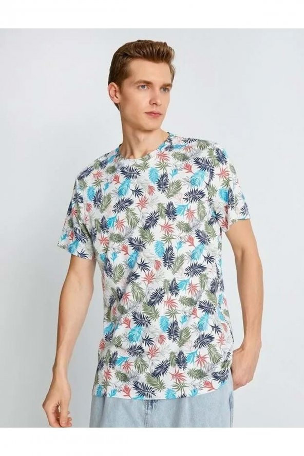 Erkek Giyim Tişört 2sam11121hk Yeşil Desen - Resim 2