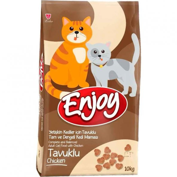 Enjoy Yetiskin Kediler Icin Tavuklu Tam Ve Dengeli Kedi Mamasi 10 Kg