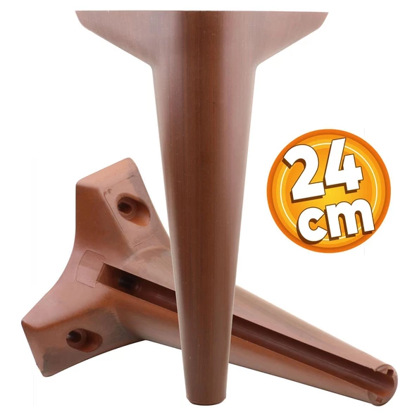 Aspen Lüks Mobilya Kanepe Koltuk Tv Ünitesi Konsol Ayağı Ayakları 24 Cm Ahşap Desenli Ayak (4 ADET) - 3