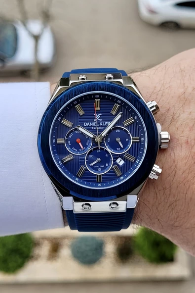 Daniel Klein DKISTE254 Kordonu Lacivert Renk İç Göstergeleri Aktif Fonksiyonlu Erkek Kol Saati - Resim 2