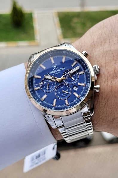 Daniel Klein DKISTE251 Gümüş Lacivert Renk İç Göstergeleri Aktif Fonksiyonlu Erkek Kol Saati - 1