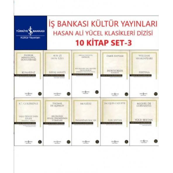 Iş Bankası Hasan Ali Yücel Klasikler Dizisi 10 Kitap Set 3 Dostoyevski-sun Tzu-gogol-ömer Hayyam