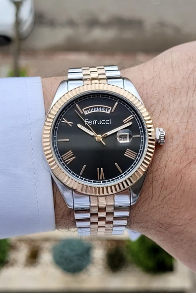 Ferrucci FCISTE100 Rose Gümüş Renk Takvim ve Gün Fonksiyonlu Erkek Kol Saati - 2