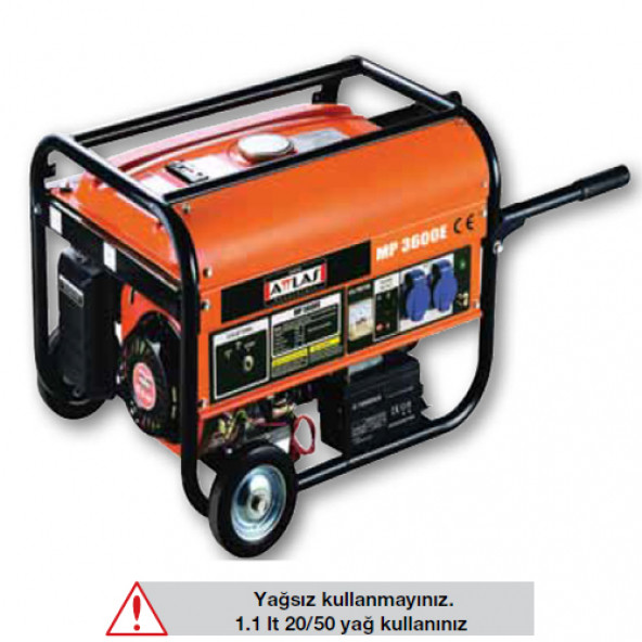 Attlas MP 3600 E 2.5 kVA Marşlı Benzinli Jeneratör