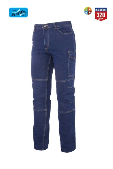 Kot İş Takımı Likralı Kot Pantolon ve Reflektörlü İş Montu Kapitoneli Kışlık Myform Marka 3110-2150 - 9