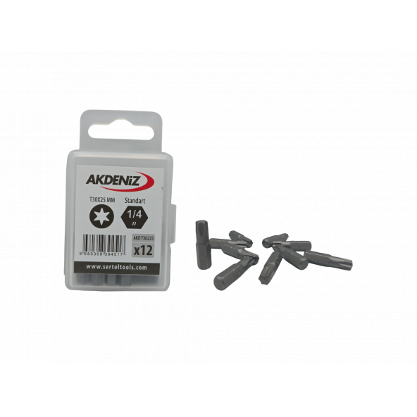 Akdeniz AKD/T30225 1/4 Torx T30x25 Mm 144 Adet Bits Uç