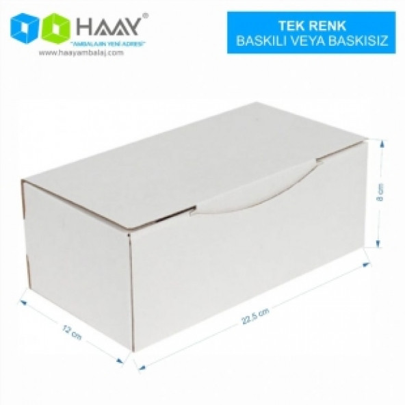 HAAY AMBALAJ  22,5x12x8cm Kilitli Kutu - Beyaz (20 ADET)
