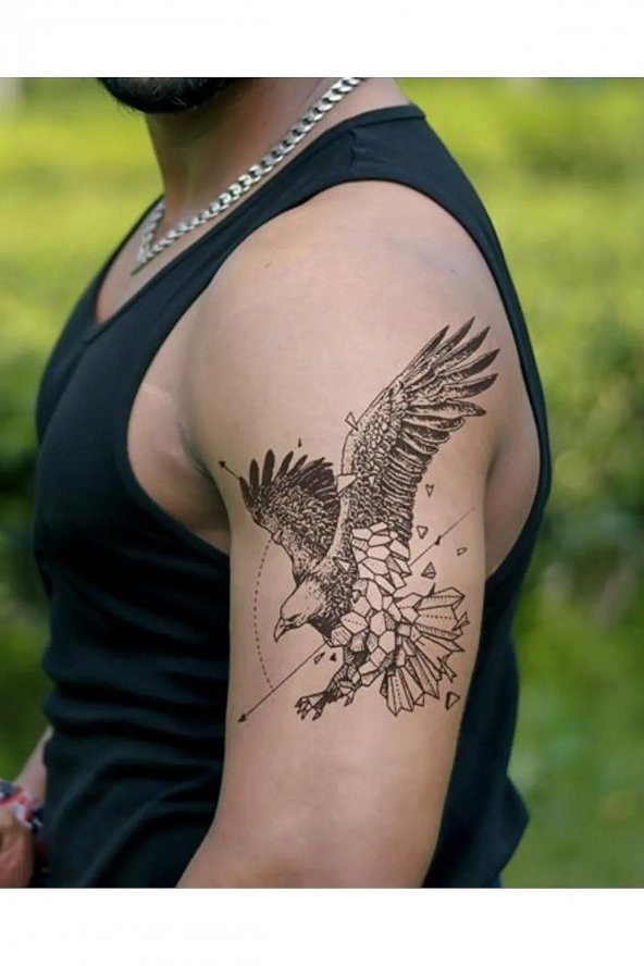 Geometrik Kartal Dövmesi Unisex Eagle Tattoo