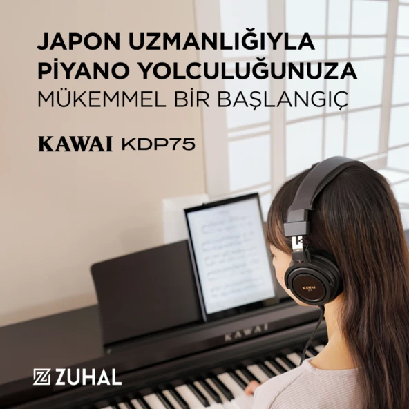KAWAI KDP75B Siyah Dijital Piyano (Tabure & Kulaklık Hediyeli) - 4