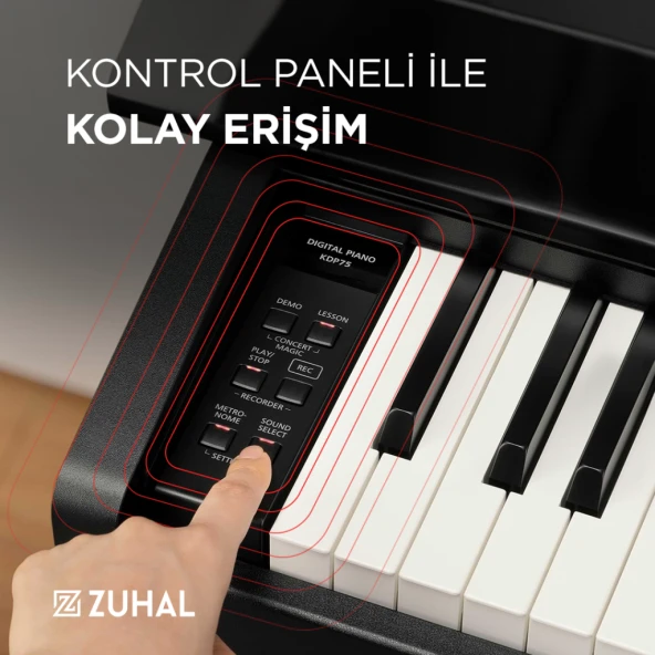 KAWAI KDP75B Siyah Dijital Piyano (Tabure & Kulaklık Hediyeli) - 6