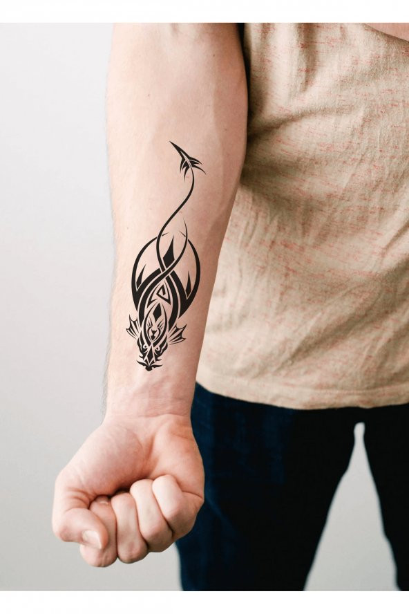 Ejderha Dövmesi Tribal Geçici Dövme Unisex Tattoo